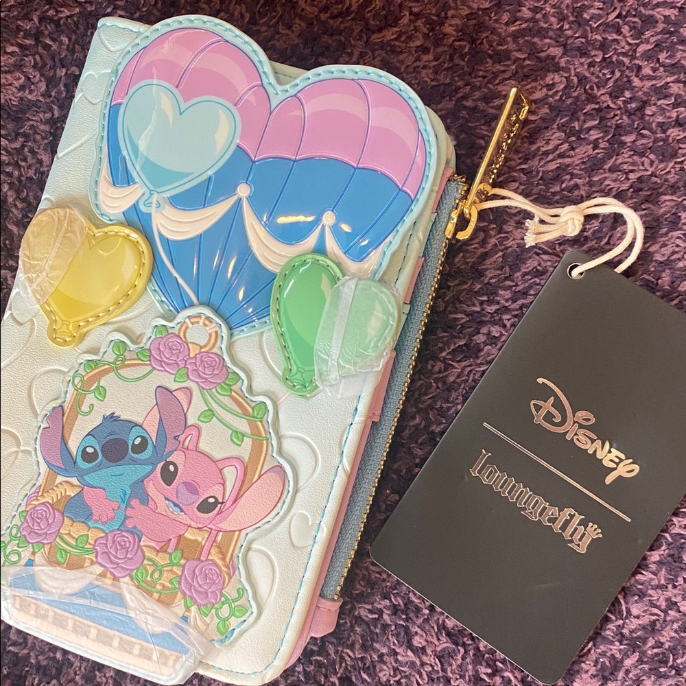 NWT DISNEY LOUNGEFLY Stitch Hot Air Balloon Wallet